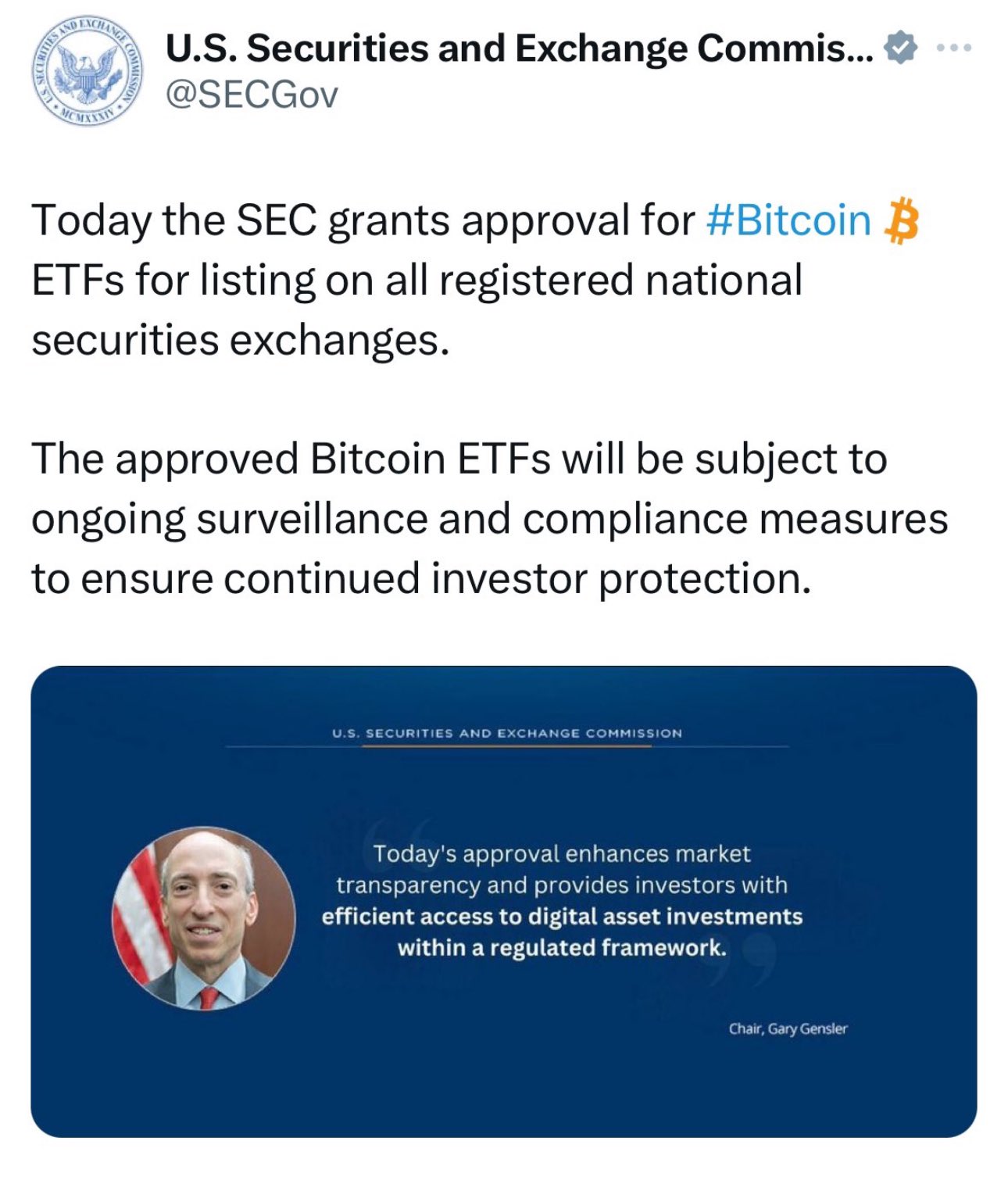 SEC's deleted X announcement