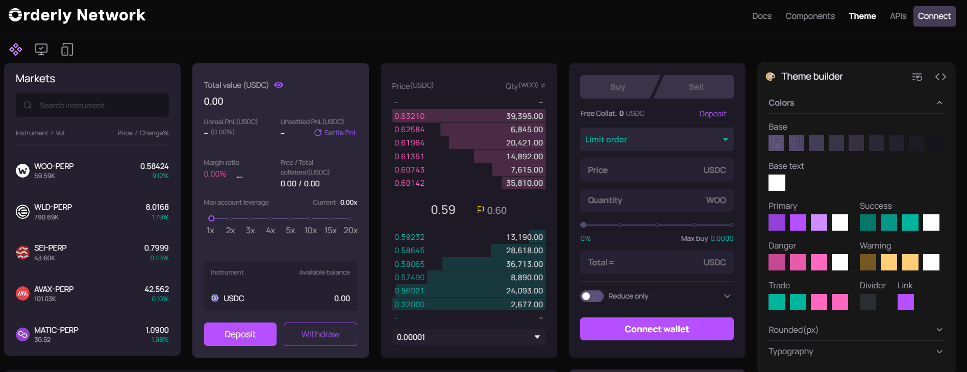 The Orderly Theme Builder Interface
