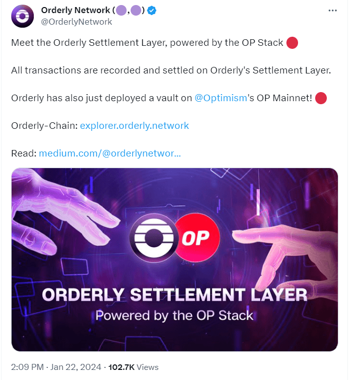 orderly-settlement-layer-announcement-tweet